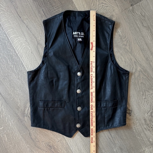 Vintage Art’s Riding Apparel Black Leather Vest for Men - Picture 9 of 9
